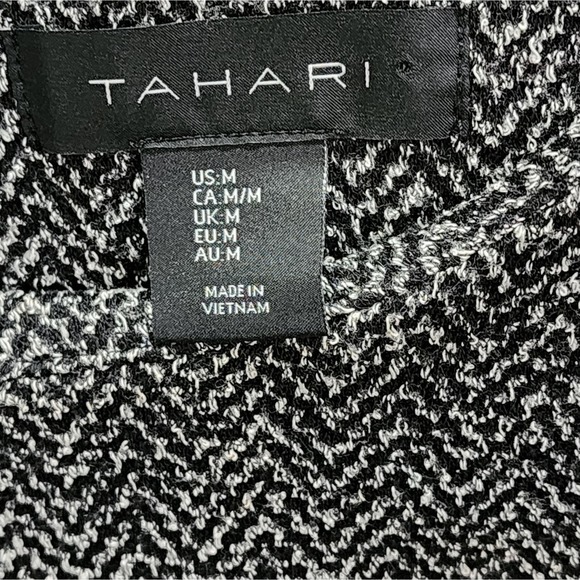 TAHARI Tweed Black and White Academia Sheath Dress Size Medium - Picture 6 of 8